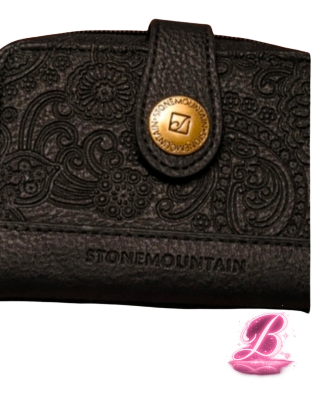 🎀Stone Mountain Floral Embossed Leather Wallet - EUC